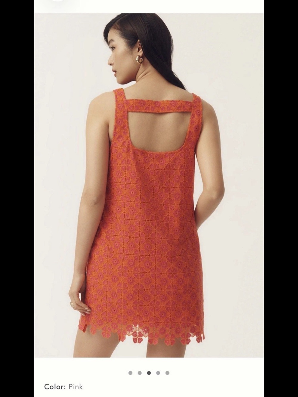 Anthropologie MAEVE Orange Eyelet Lace shift  Dress new w/tags!